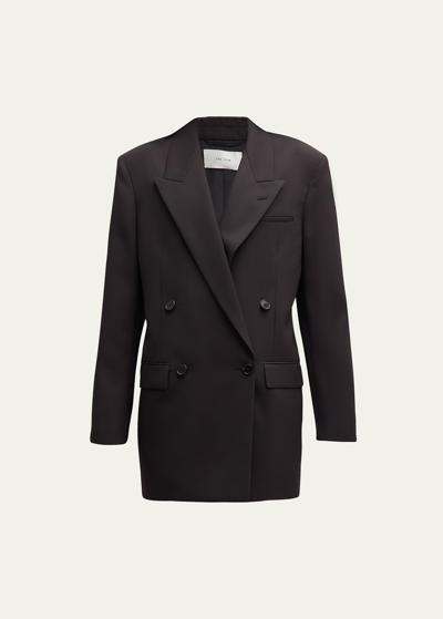 Shop The Row Myriam Double-breasted Wool Blazer In Black