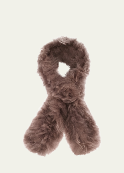 Shop Gorski Cashmere Goat Pull-through Scarf In Taupe