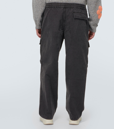 Shop Acne Studios Cotton Ripstop Cargo Pants In Black