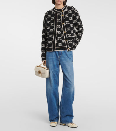 Shop Gucci Gg Jacquard Wool Bouclé Cardigan In Multicoloured