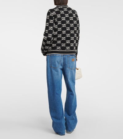 Gucci Gg Jacquard Wool Bouclé Cardigan In Multicoloured