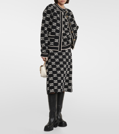 Gucci Gg Jacquard Wool Bouclé Cardigan In Multicoloured