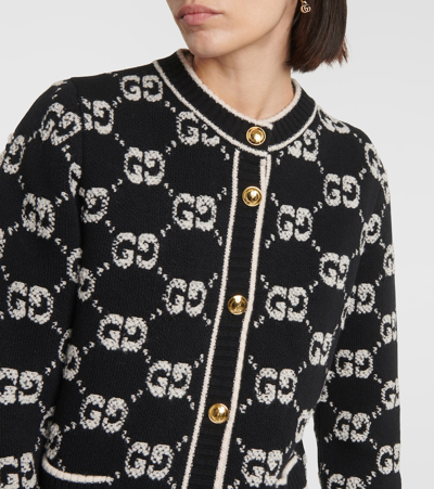 Shop Gucci Gg Jacquard Wool Bouclé Cardigan In Multicoloured