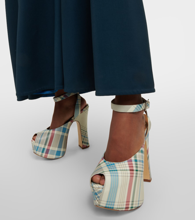 Shop Vivienne Westwood Vargas Checked Leather Platform Pumps In Multicoloured