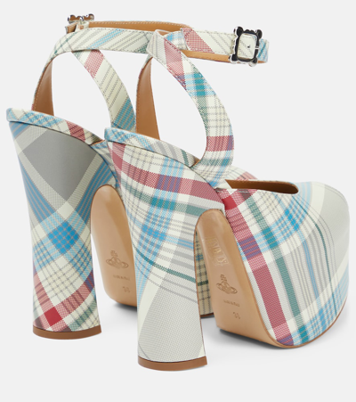 Shop Vivienne Westwood Vargas Checked Leather Platform Pumps In Multicoloured