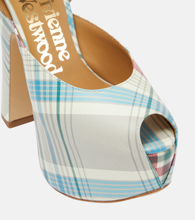 Shop Vivienne Westwood Vargas Checked Leather Platform Pumps In Multicoloured