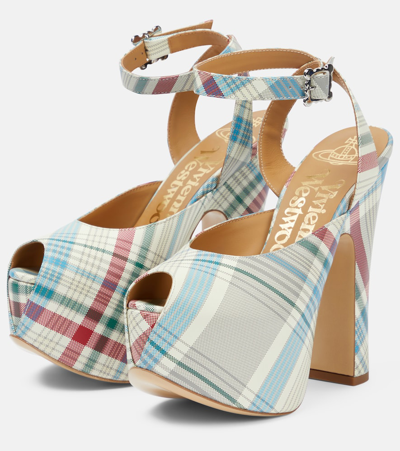 Shop Vivienne Westwood Vargas Checked Leather Platform Pumps In Multicoloured