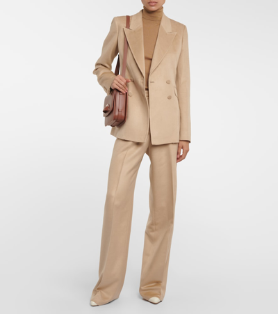 Shop Gabriela Hearst Stephanie Silk Blazer In Beige