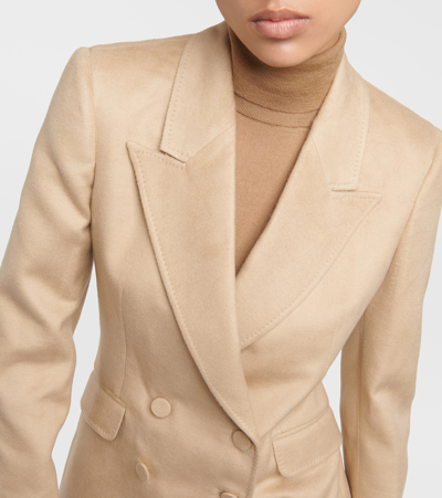 Gabriela Hearst Stephanie Wool-silk-linen Double-breasted Blazer Jacket In Beige