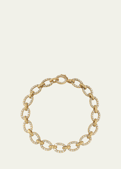 Shop Irene Neuwirth 18k Yellow Gold Medium Oval Link Diamond Chain Bracelet In Yg