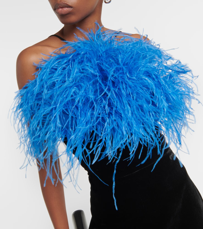Rasario Feather-trimmed Gown In Black