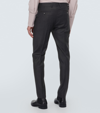 Shop Ami Alexandre Mattiussi Wool Slim Pants In Grey