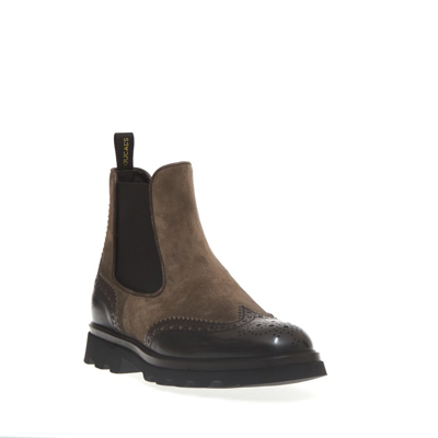 Shop Doucal's Brown Leather Ankle Boots In Black