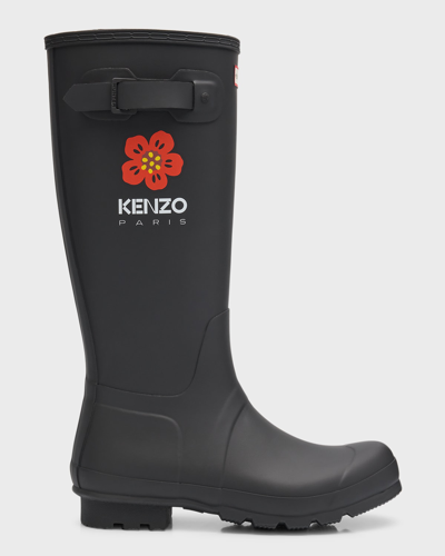 Shop Kenzo X Hunter Men's Wellington Rubber Rain Boots In Black