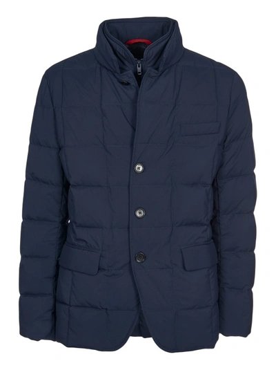 Shop Fay Blue Quilted Jacket-style Down Jacket In Black