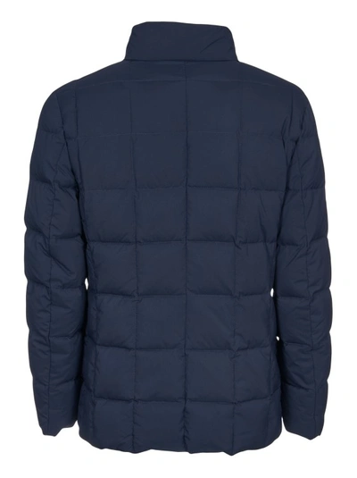 Shop Fay Blue Quilted Jacket-style Down Jacket In Black