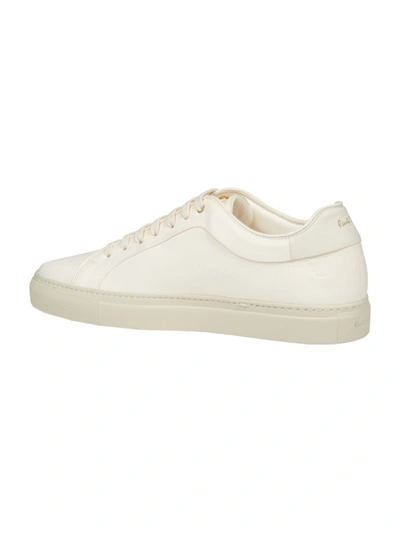 Shop Paul Smith Beige Leather Sneakers In White