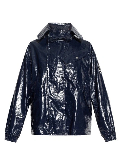 Shop Moncler Genius Linen Coated Shiny Jacket In Black