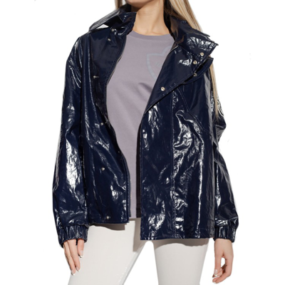 Shop Moncler Genius Linen Coated Shiny Jacket In Black