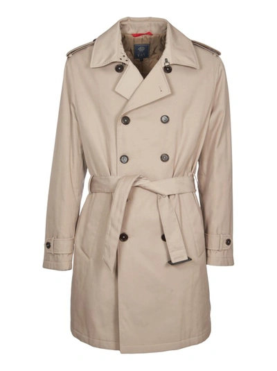 Shop Fay Beige Double-breasted Trench Coat In Neutrals