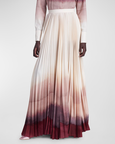 Shop Altuzarra Sif Pleated Ombre Maxi Skirt In Ivory Colorscape
