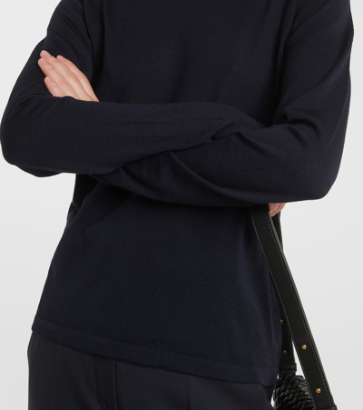 Shop Max Mara Leisure Lecco Wool Turtleneck Top In Blue