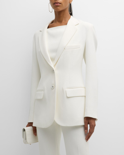 Shop Brandon Maxwell Single-breasted Blazer Jacket With Slightly Boxy Fit In White