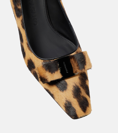 Shop Ferragamo Siwar Leopard-print Calf Hair Pumps In Brown