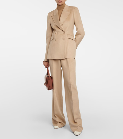 Shop Gabriela Hearst Norman High-rise Silk Wide-leg Pants In Beige