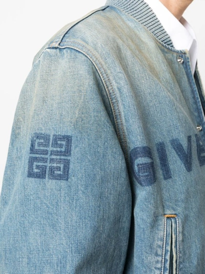 Shop Givenchy Blue Cotton Jacket