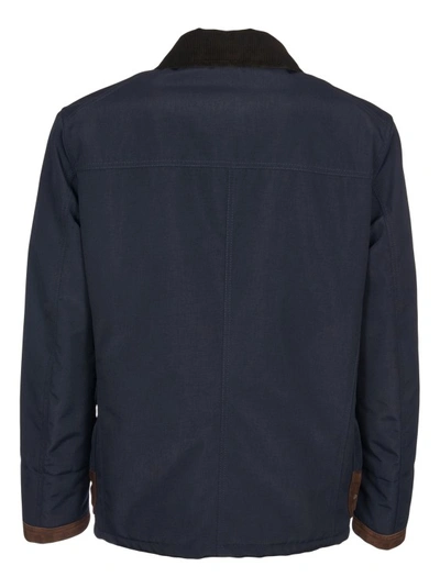Shop Fay 4-hook Blue Jacket In Black