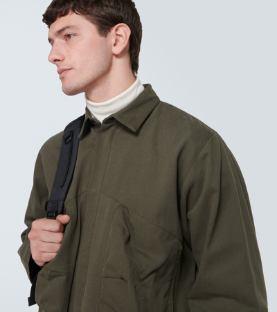 Shop Gr10k Rescue Pocket Cotton Overshirt In Green