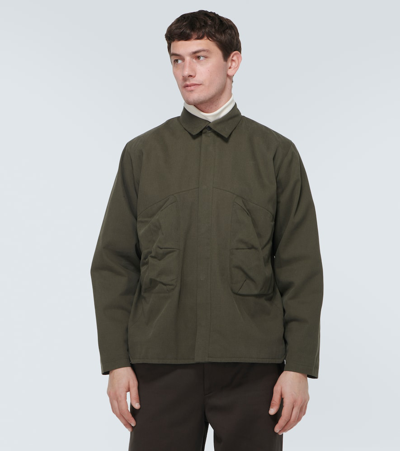 Shop Gr10k Rescue Pocket Cotton Overshirt In Green