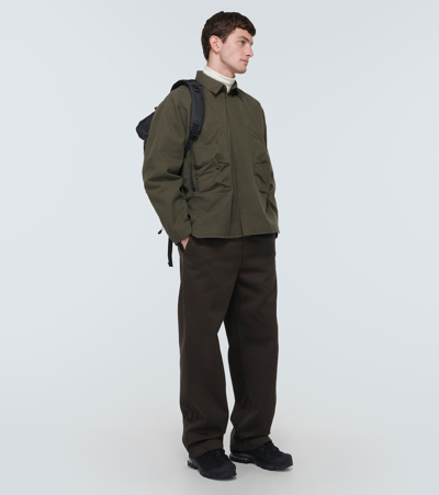 Shop Gr10k Rescue Pocket Cotton Overshirt In Green