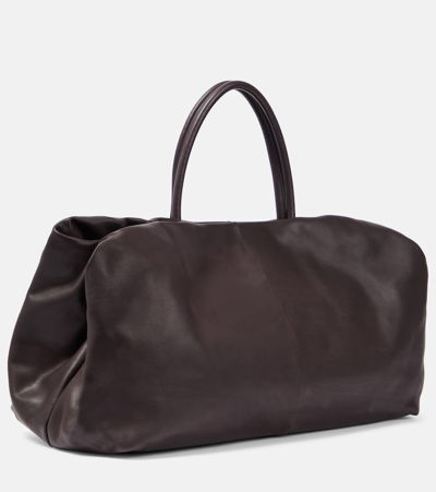 Shop The Row Elio Bourse Leather Tote Bag In Brown