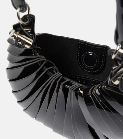 Shop Coperni Petal Mini Faux Leather Shoulder Bag In Black