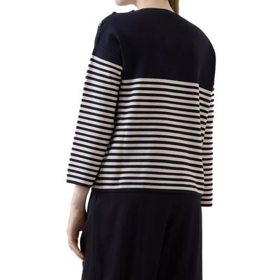 Shop Max Mara Otranto Striped Sweater In Blue