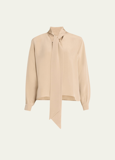 Shop Libertine Fawn Slim Keith Tie Blouse In Fwn