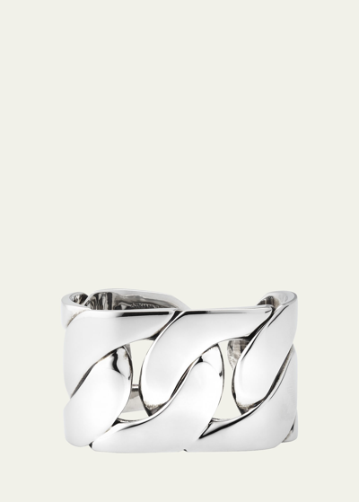 Shop Alexander Mcqueen 2 Finger Chain Ring In Silver