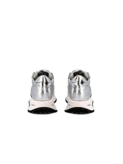 Shop Philippe Model Silver Tropez Haute Sneaker In White