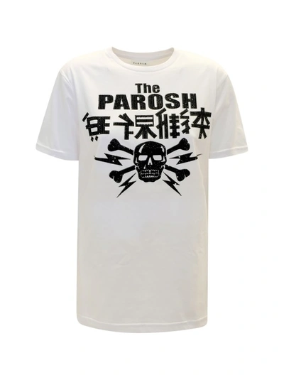 Shop P.a.r.o.s.h Culmine White Cotton T-shirt