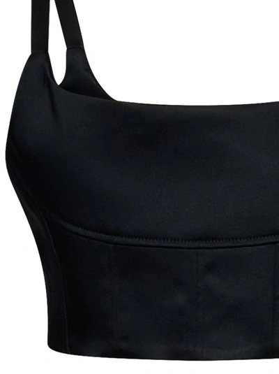 Shop Calvin Klein Black Satin Corset Crop Top