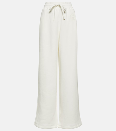 Shop Gucci Interlocking G Cotton Jersey Wide-leg Pants In White
