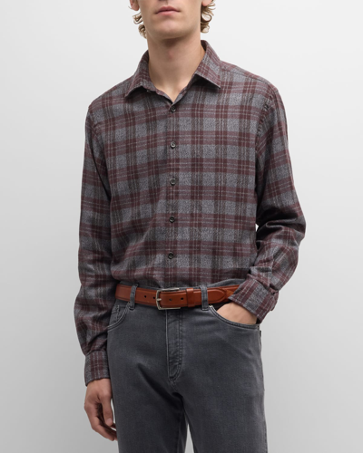 Shop Rodd & Gunn Men's Lynford Check Casual Button-down Shirt In Gravel