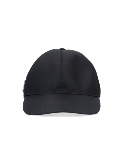 Shop Prada Re-nylon Baseball Hat In Black  