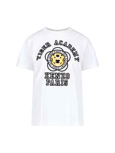 Shop Kenzo "tiger Academy" T-shirt In White