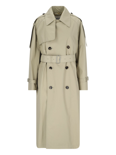 Shop Burberry Long Trench Coat "castleford" In Beige