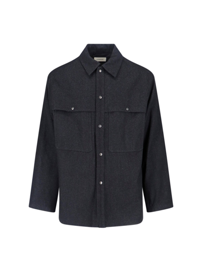 Shop Lemaire Flannel Shirt In Black  