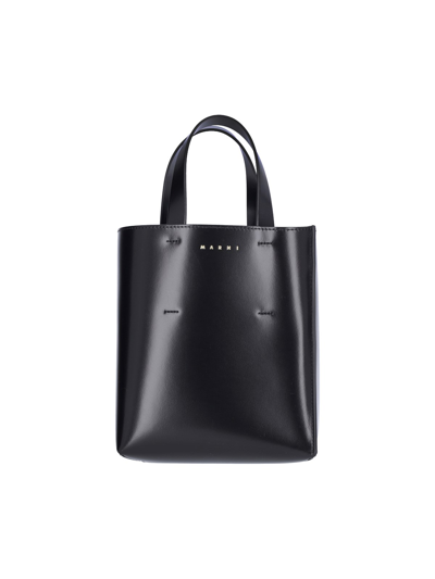 Shop Marni Mini Tote Bag "museo" In Black  