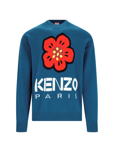 Shop Kenzo 'boke Flower' Sweater In Blue